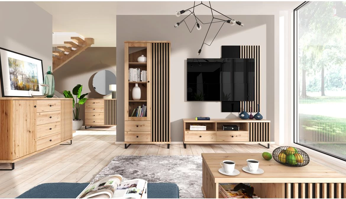 Cali crne noge za komodu 4 fioke+2 vrata, TV komodu 160 cm, ugaonu komodu