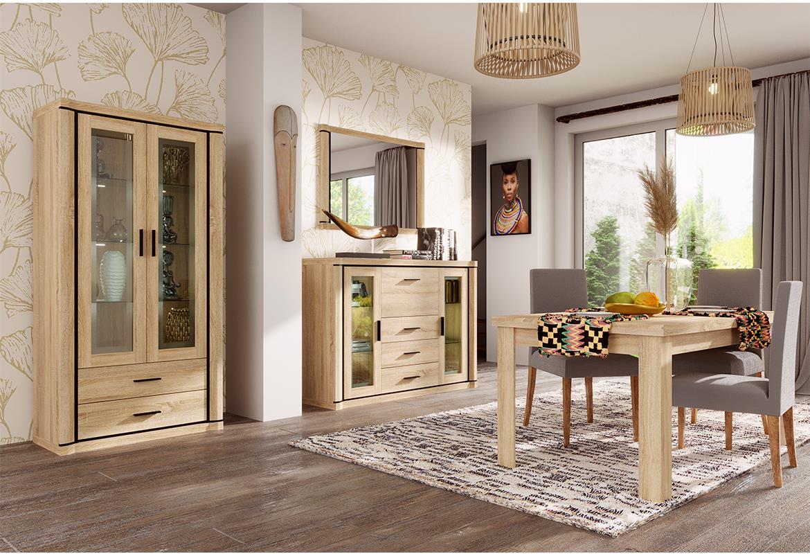 Dallas komoda 1 vrata+4 fioke 117x43,5x91 natur (sonoma hrast)