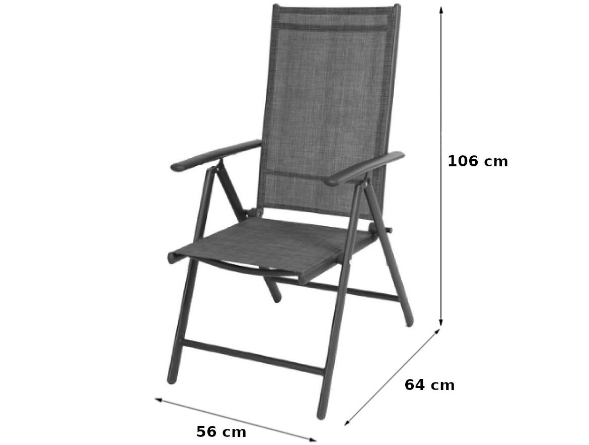 Porto alu sklopiva stolica 7-pozicija 56x64x106 cm cappuccino