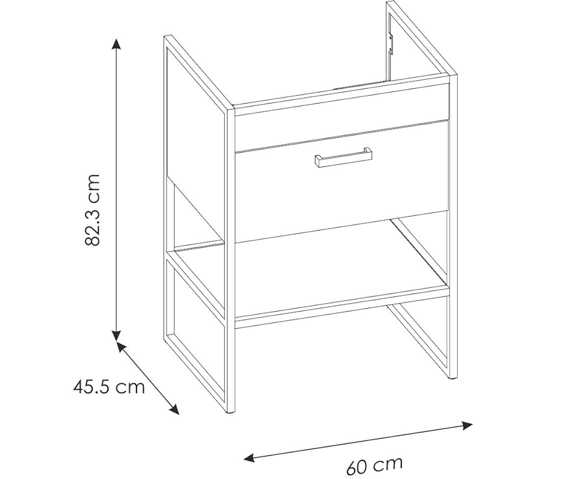 Brooklyn kopalniški element 1 predal+1 polica 60x46x82 hrast/črna