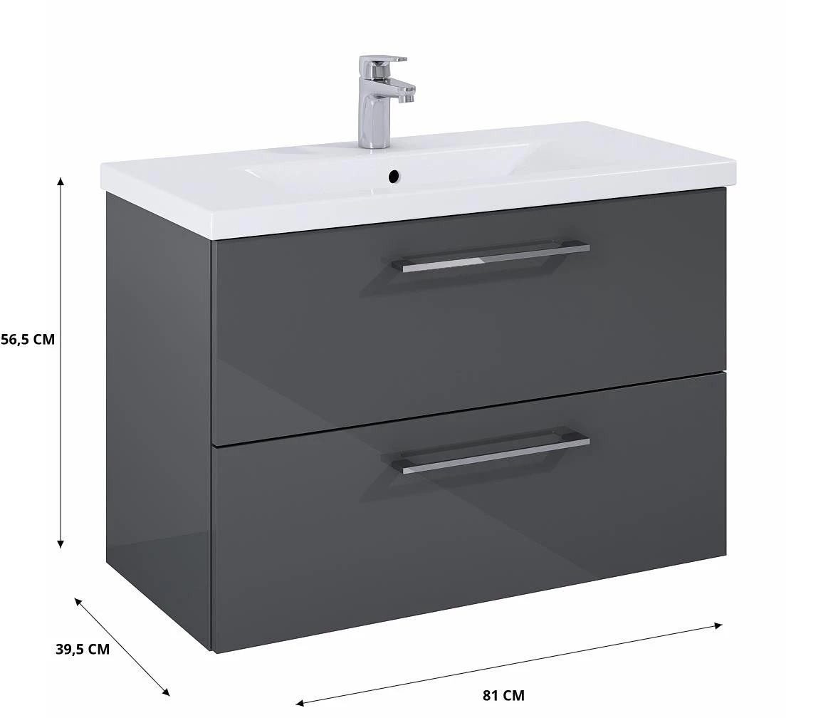 Boa Vista kupaonski element 2 ladice 81x39,5x56,5 sivi