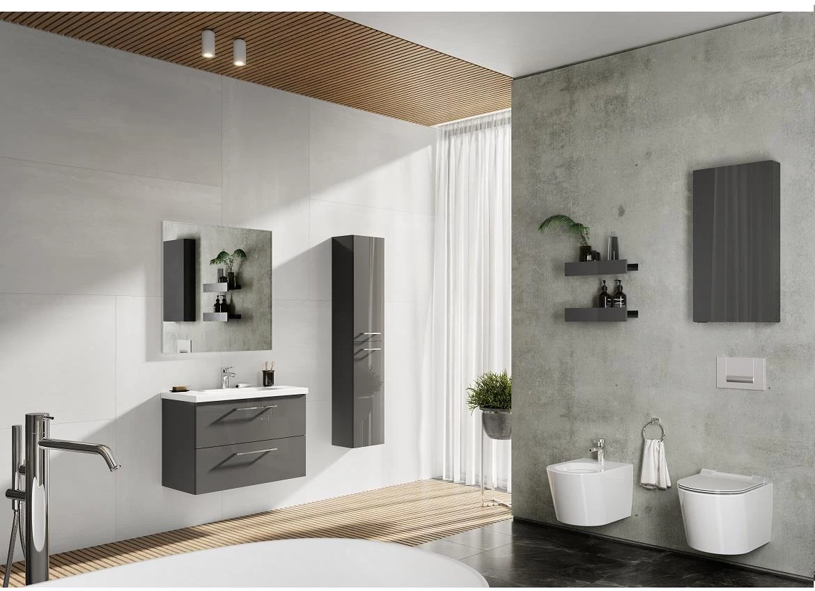 Boa Vista kupaonski element 2 ladice 81x39,5x56,5 sivi