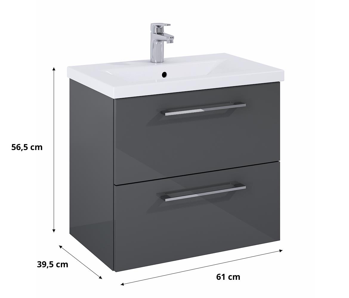 Boa vista kupatilska baza sa umivaonikom 2F 61,7x39,7x56,7 antracit