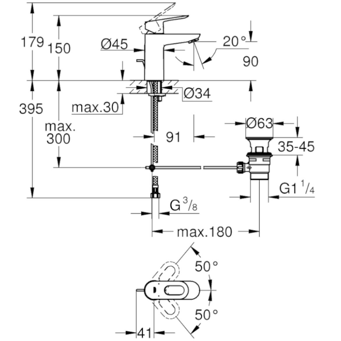 Grohe Bau Loop slavina za umivaonik