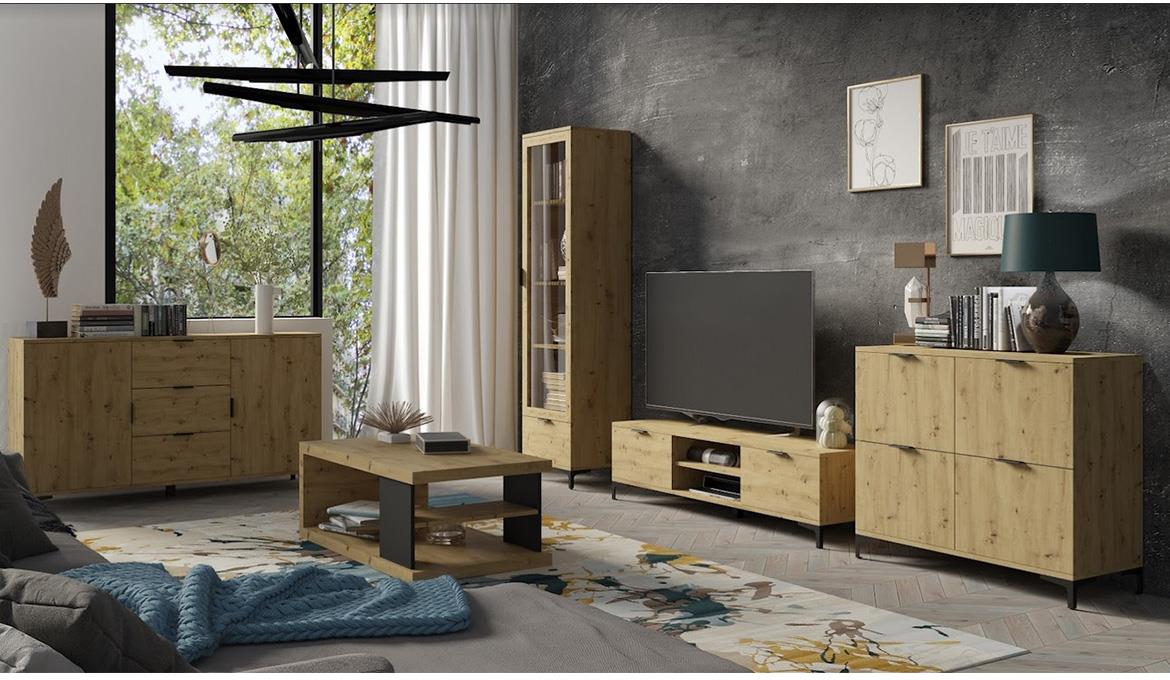 Lena TV komoda 2 fioke+2 otvora 150x40x60 natur (artisan hrast)