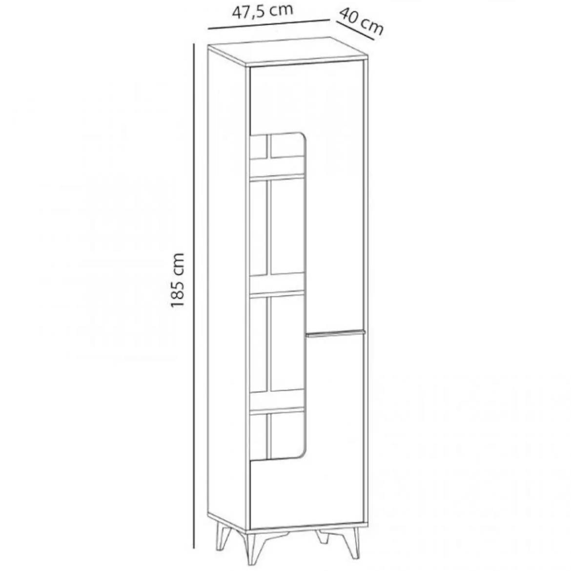 Frida vitrina 1 vrata 47,5x40x185 orah