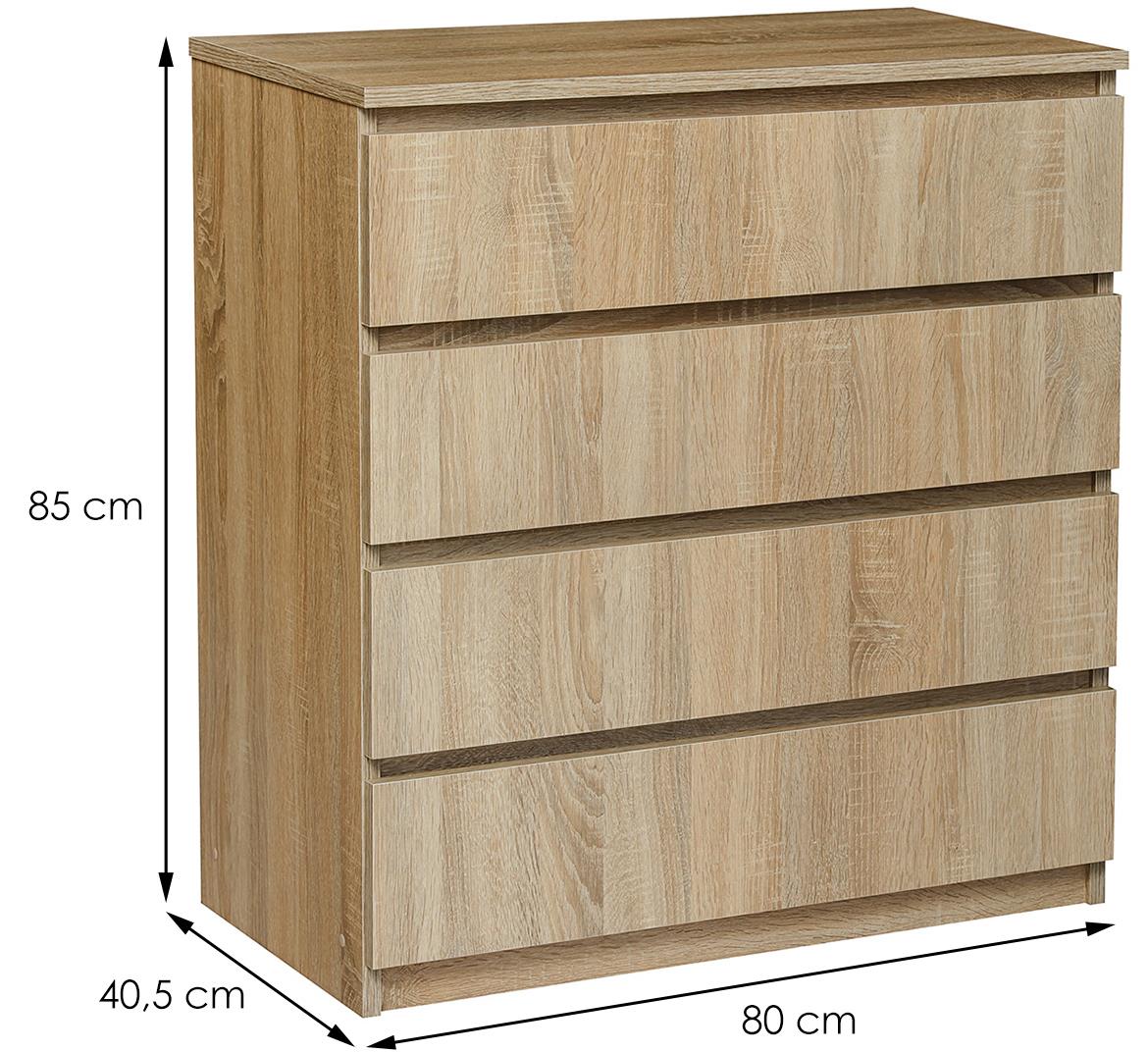 Noma komoda 4 fioke 80x40,5x85 natur (sonoma hrast)