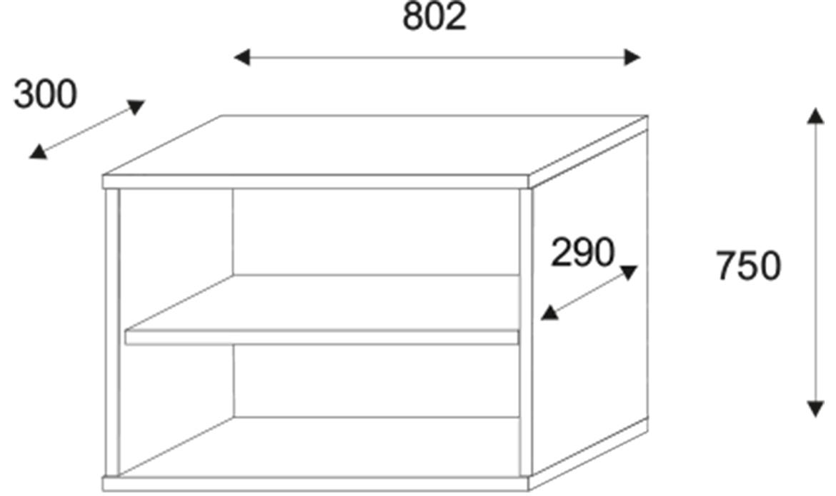 Zoe polica 2 otvora 80x30x75 siva