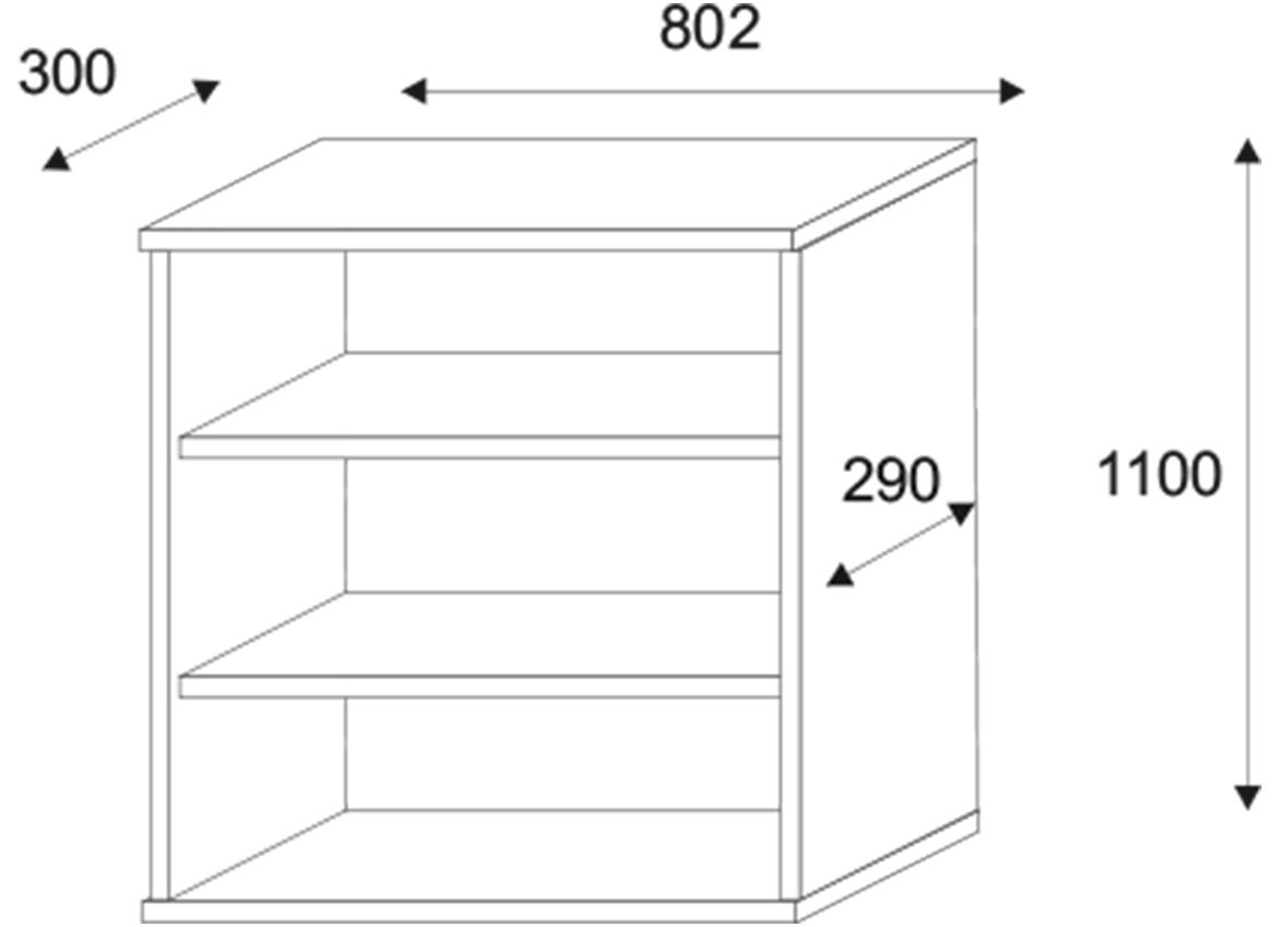 Zoe polica 3 otvora 80x30x110 beton