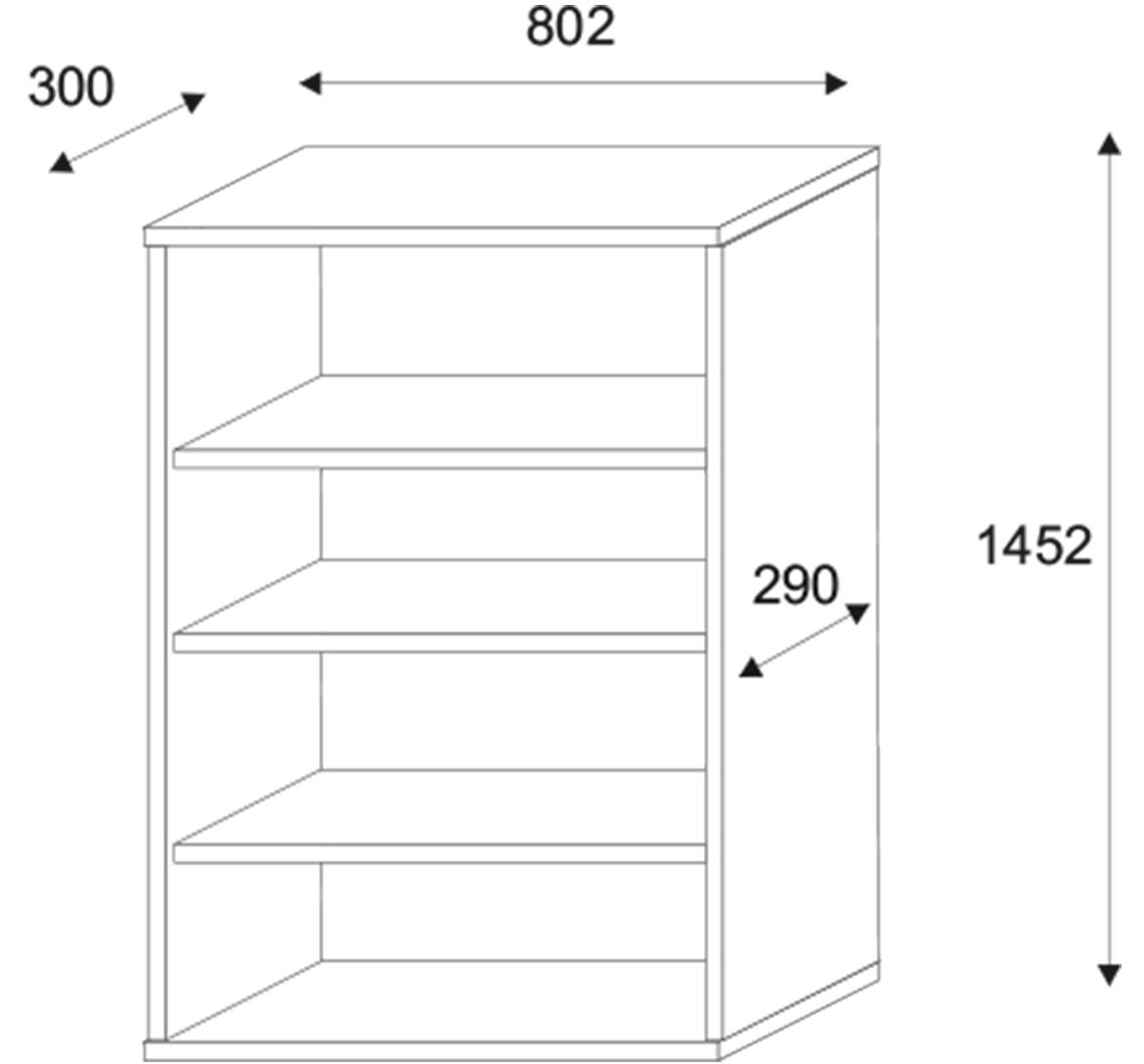 Zoe polica 4 otvora 80x30x145 beton