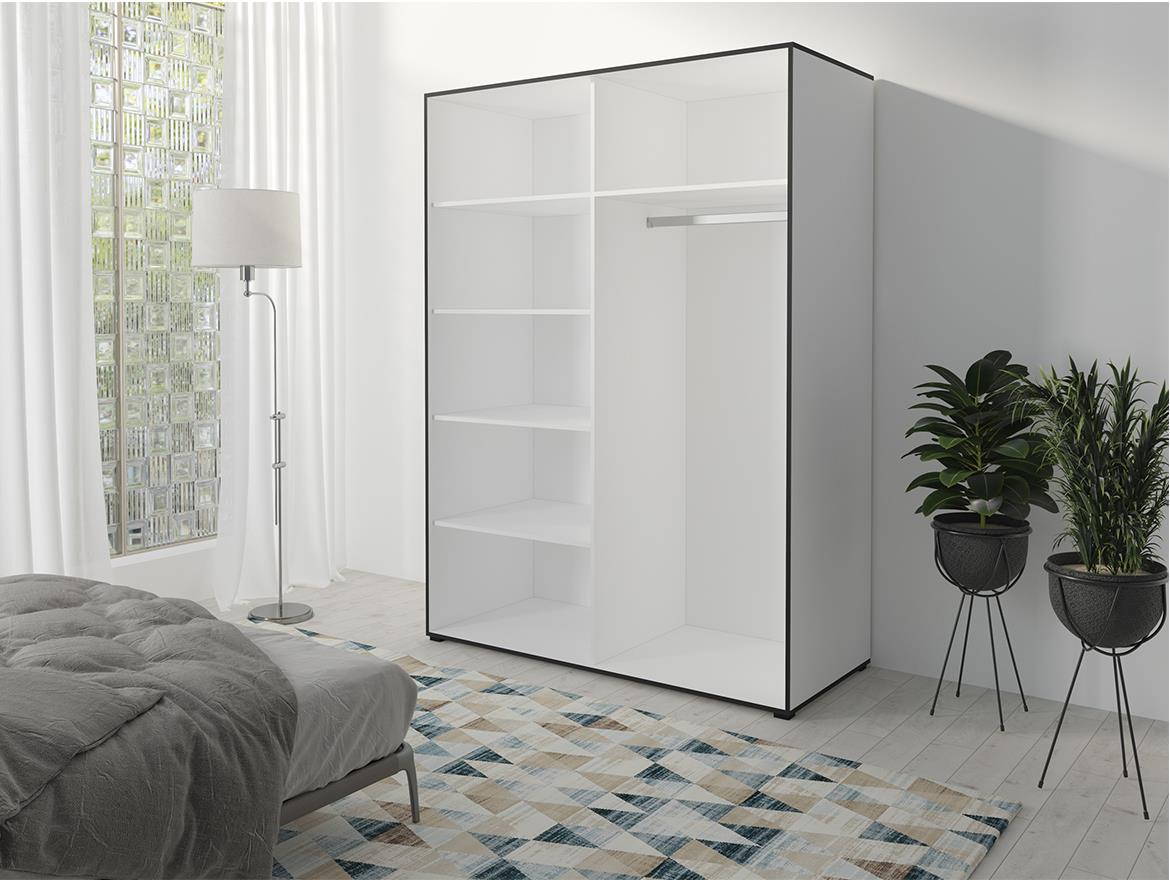 Oslo ormar 4 vrata 150x65x206 bijelo/crni