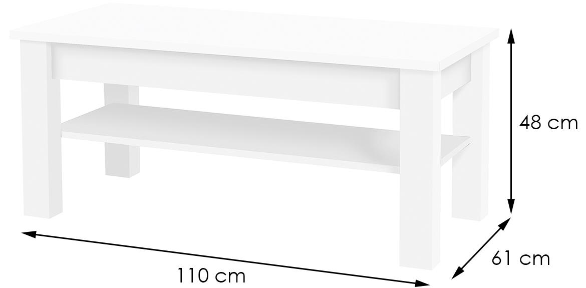 Cezar klub sto 1 polica 110x61x48 beli