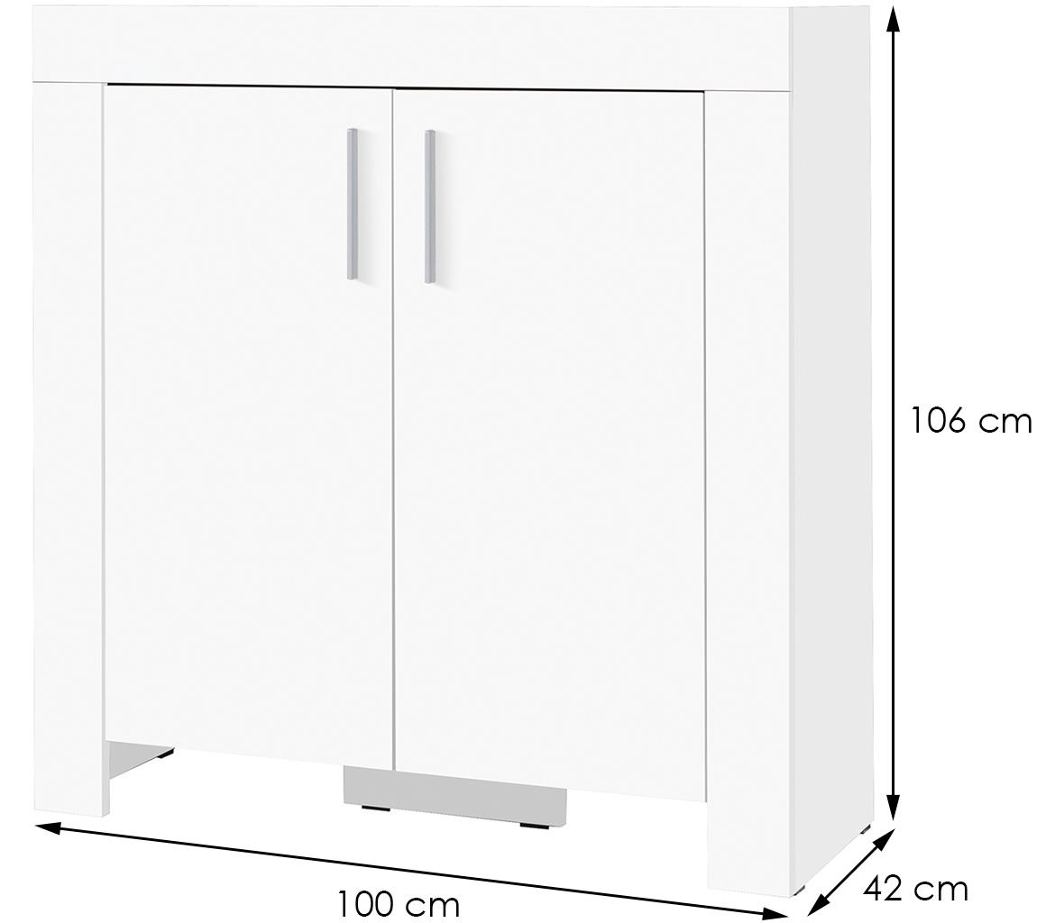 Cezar komoda 2 vrata 100x42x106 bela