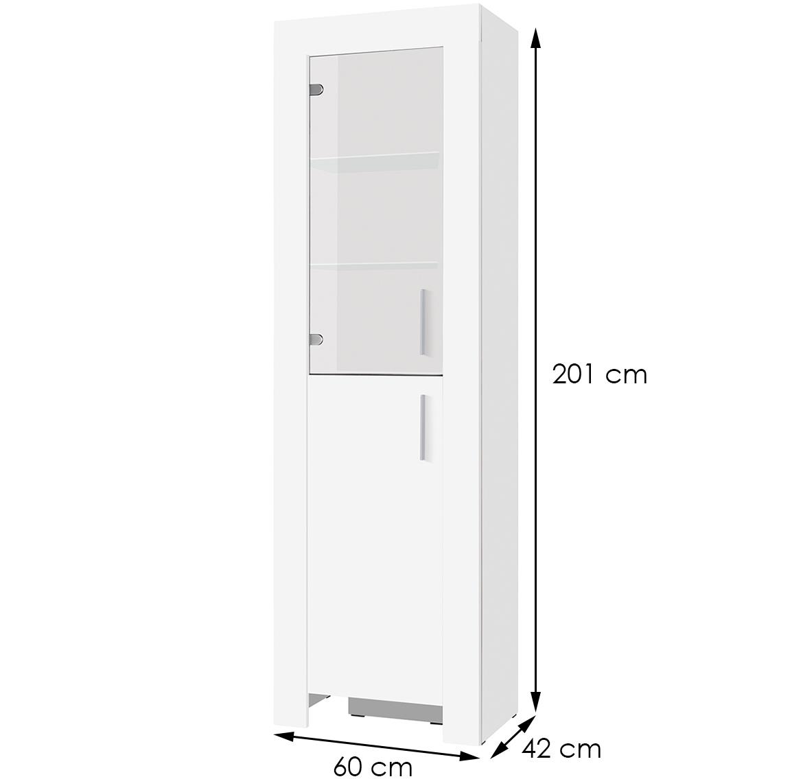 Cezar vitrina 2 vrata 60x42x201 bela