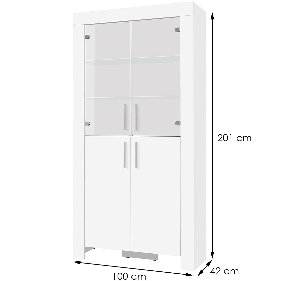 Cezar vitrina 4 vrata 100x42x201 bela