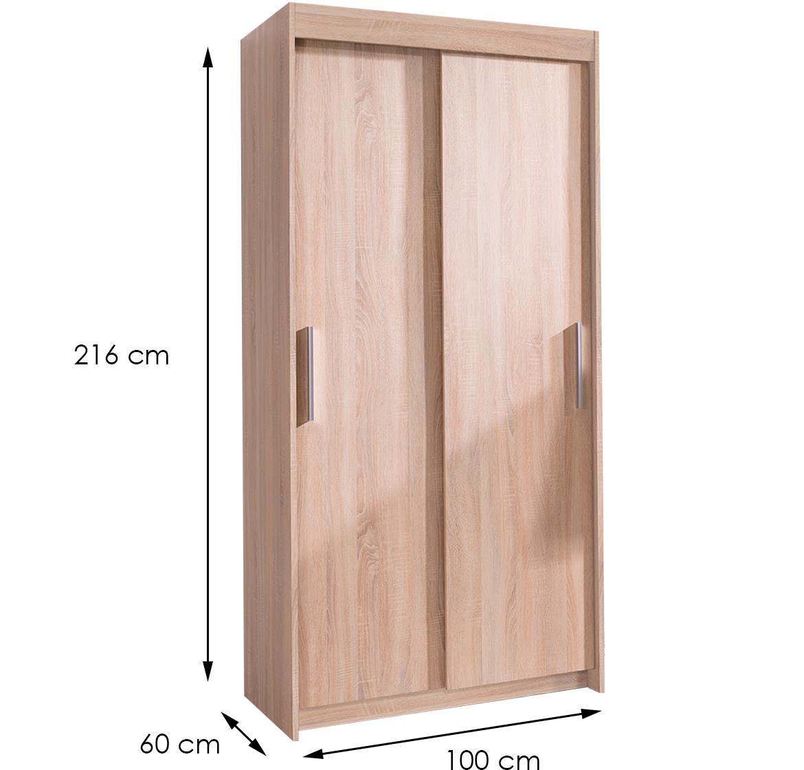 Karo ormar 2 vrata 100x60x216 natur (sonoma hrast)