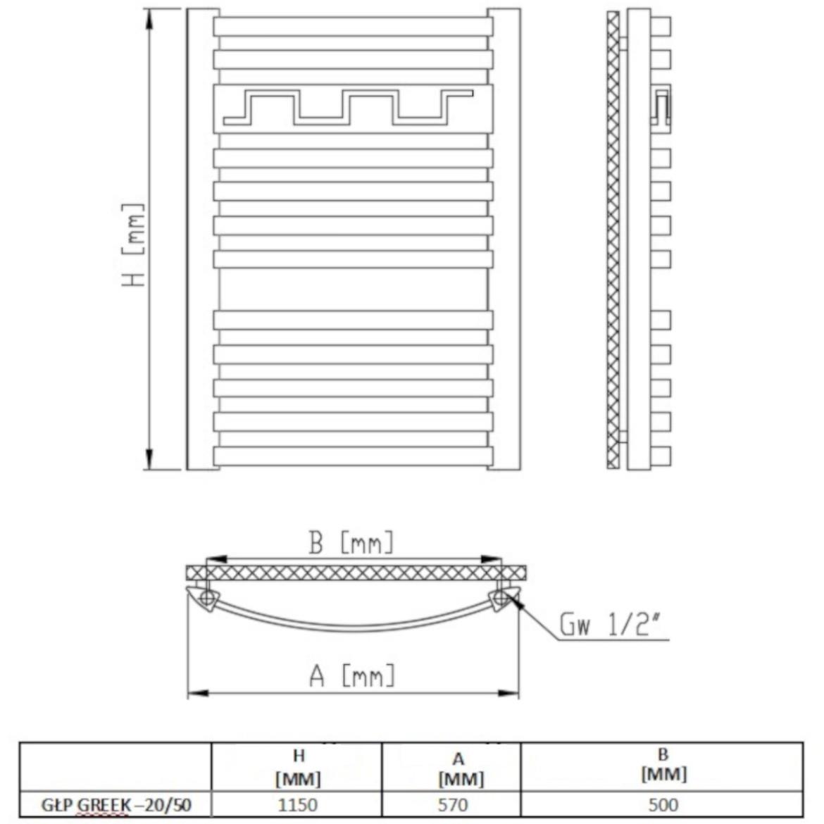 Radijator G? RUBIN GREK 20/50 1150X570 580W