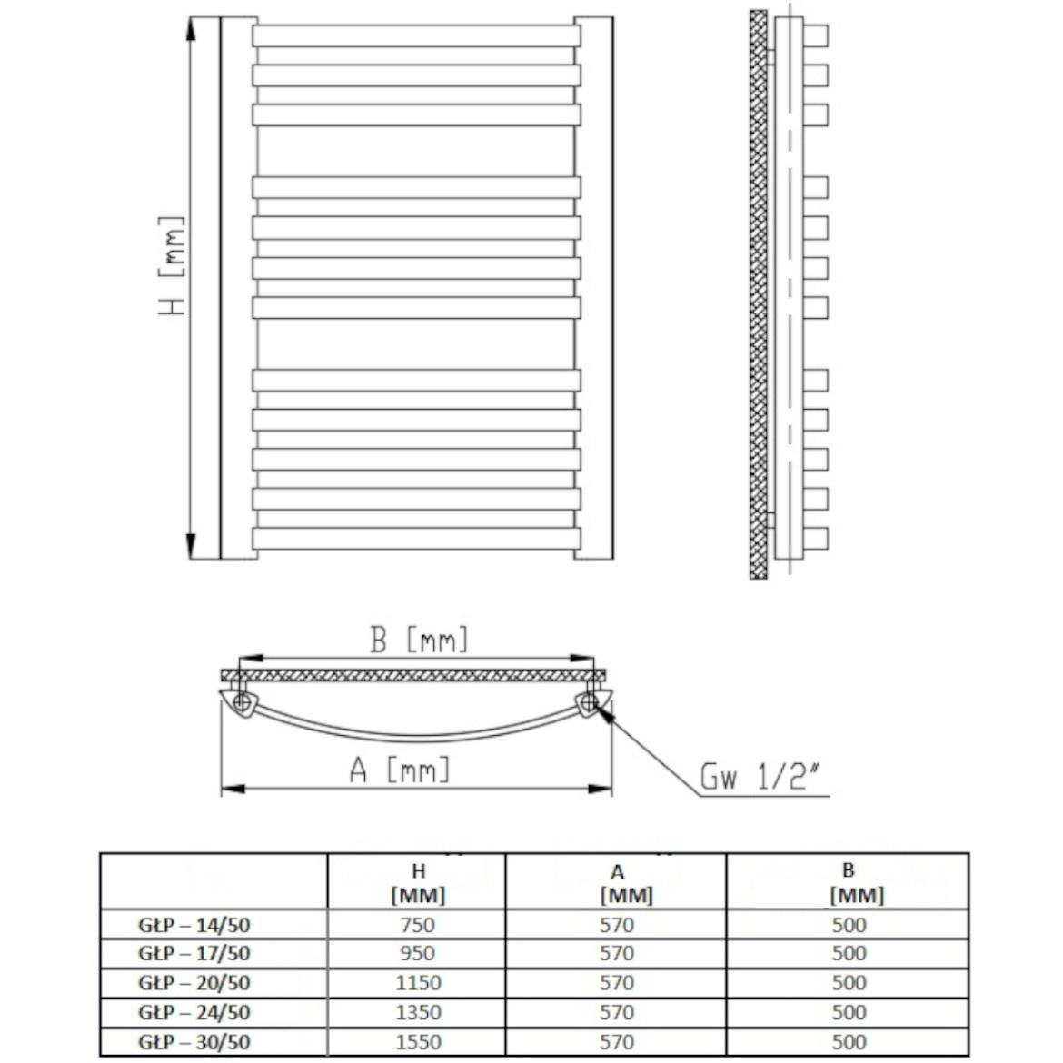 Radijator G? 30/50 1550x570 1130W