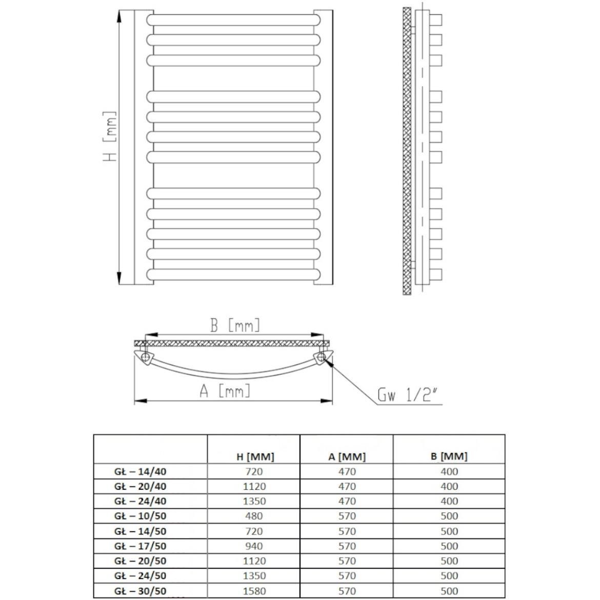 Radijator G10/50 480x570 230 W