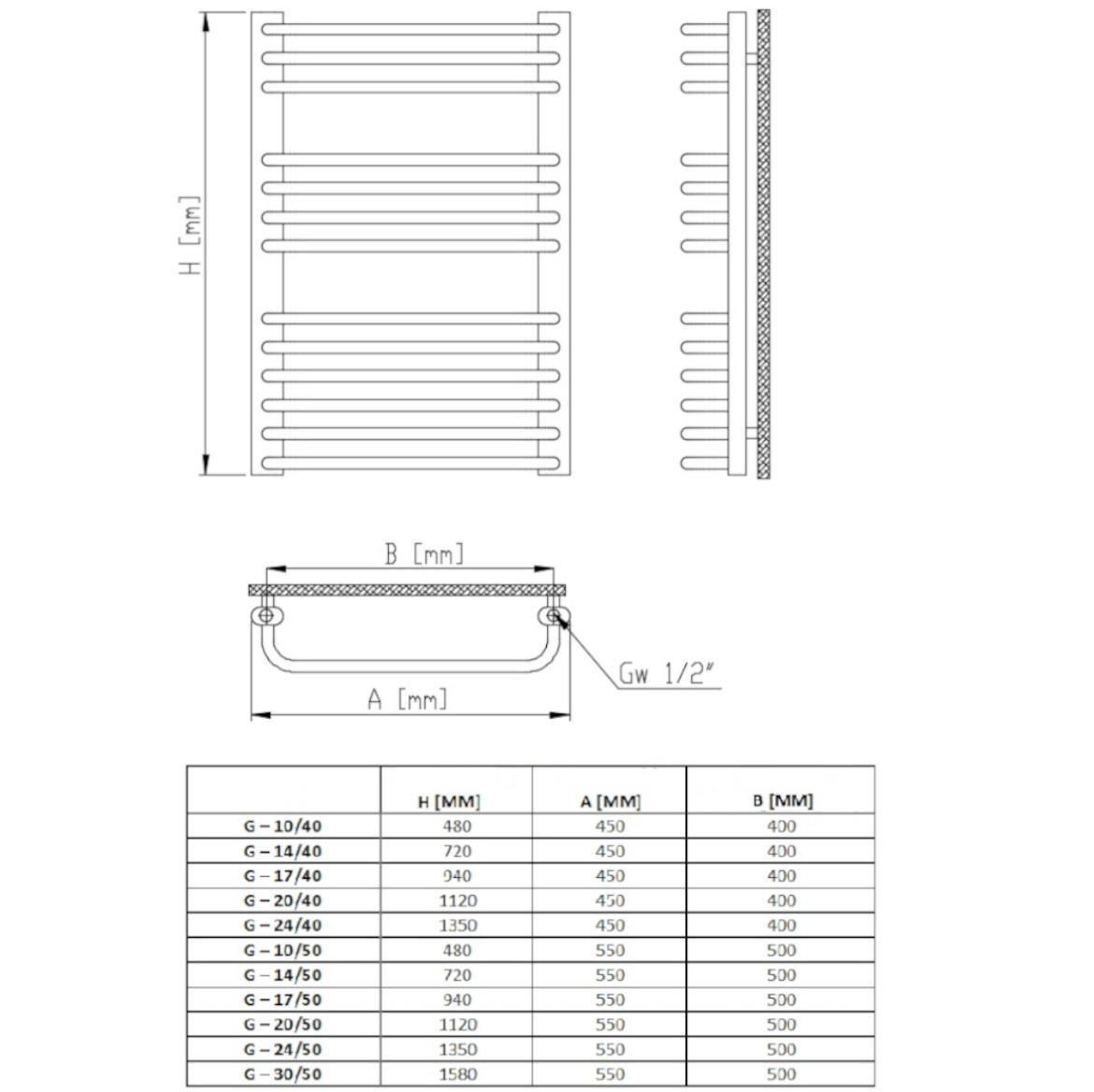 Radijator G 10/40 480x450 155W