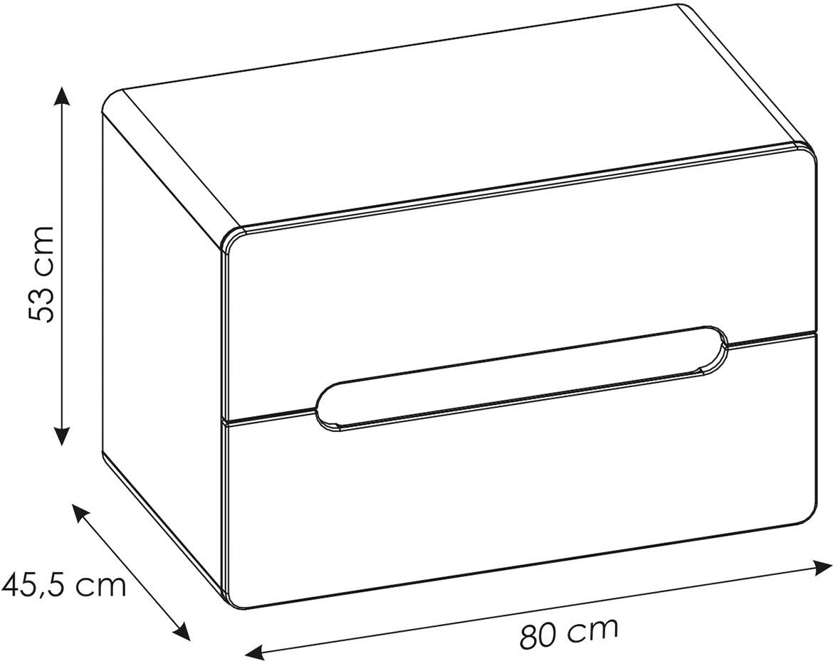 Aruba kupatilski element 2 fioke 80x46x53 beli/hrast