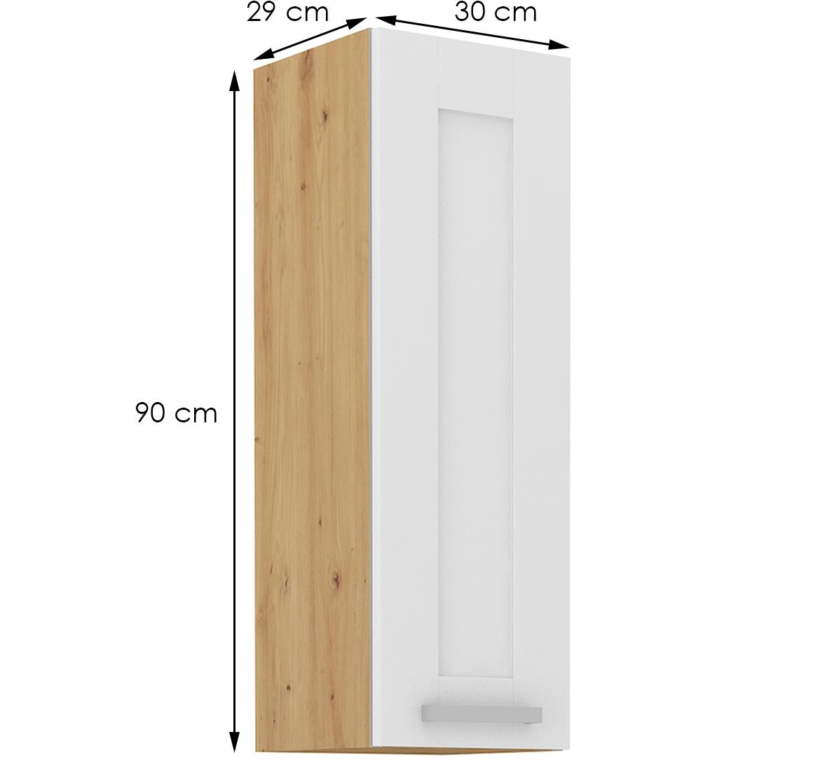 Luna kuhinjski element 1 vrata 30x31x90 natur (artisan hrast)/bela