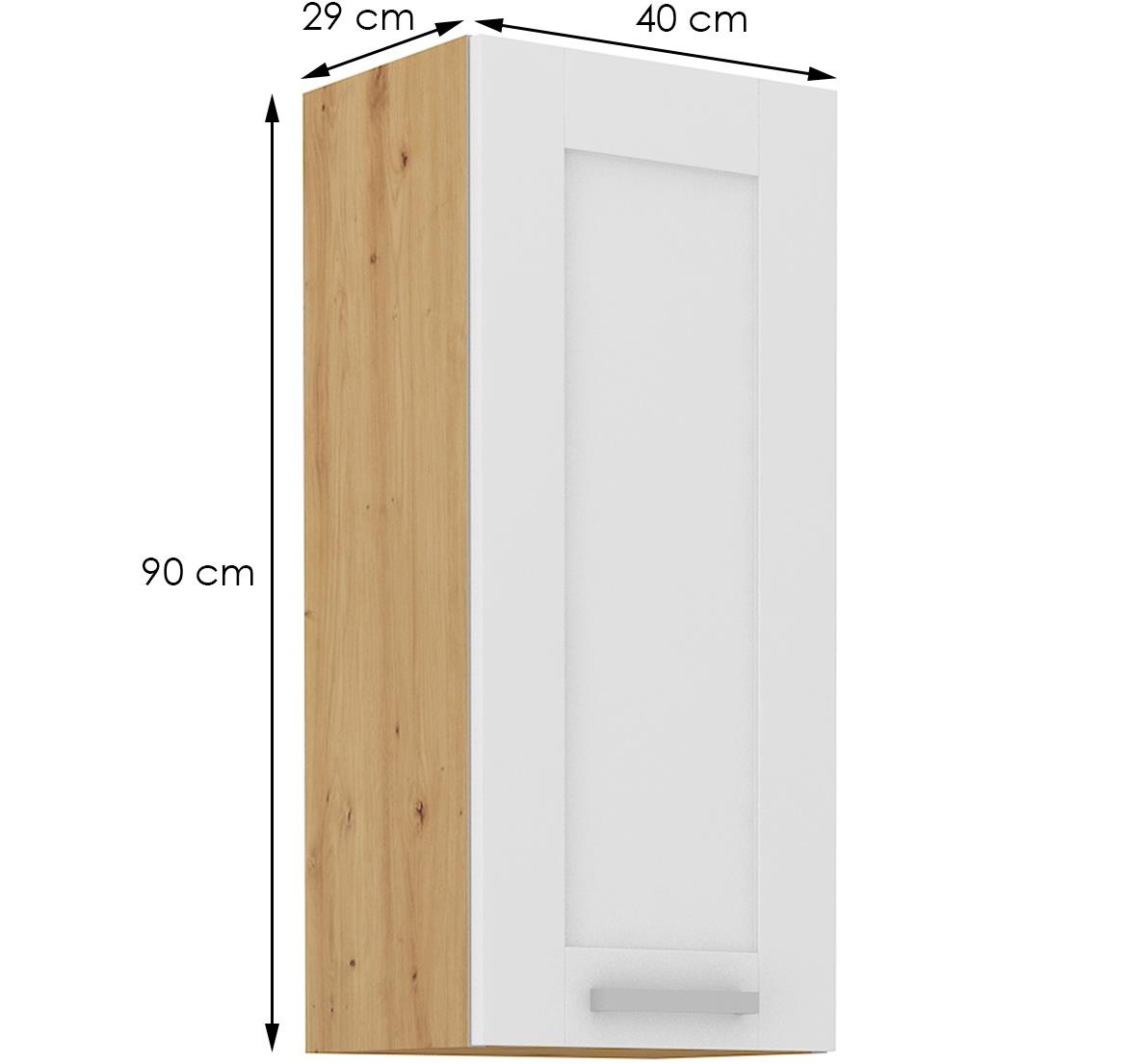 Luna kuhinjski element 1 vrata 40x31x90 natur (artisan hrast)/bela