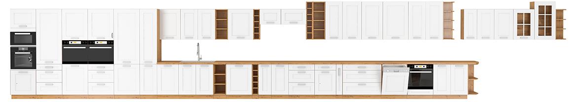 Luna kuhinjski element 1 vrata 50x31x90 natur (artisan hrast)/bela