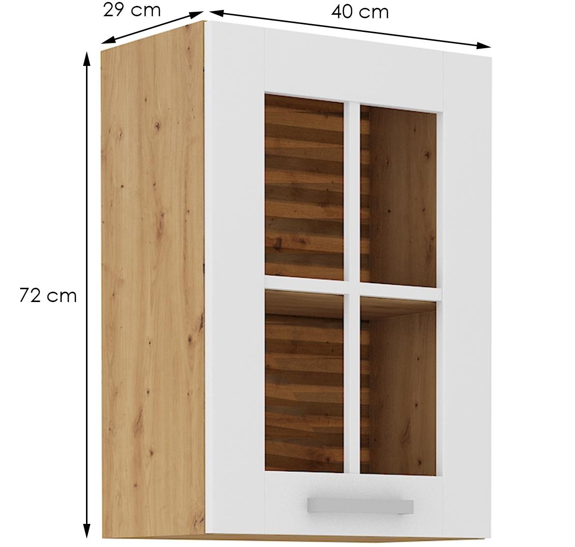 Luna kuhinjski element 40x31x72 natur (artisan hrast)/bela