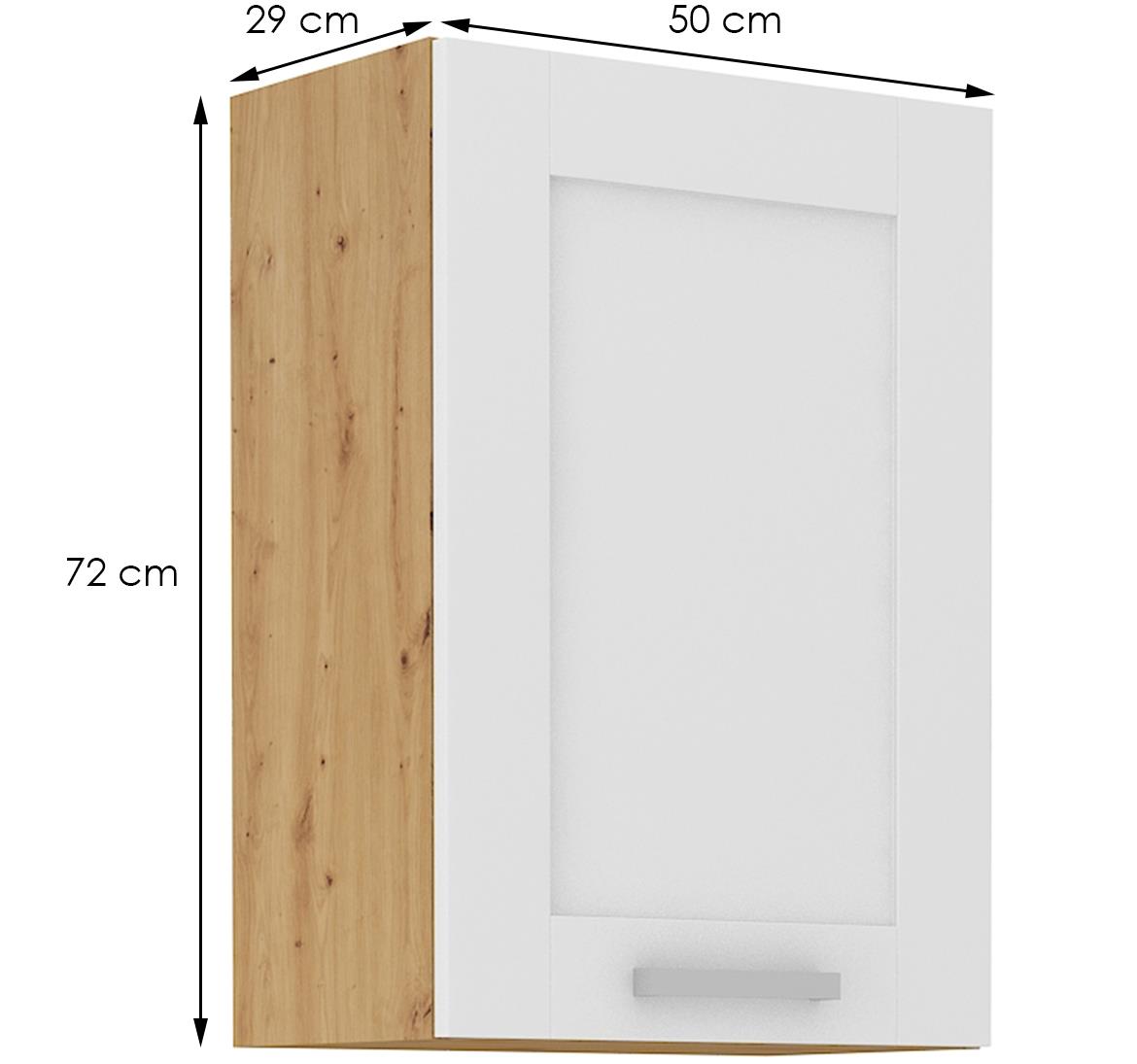 Luna kuhinjski element 1 vrata 50x31x72 natur (artisan hrast)/bela