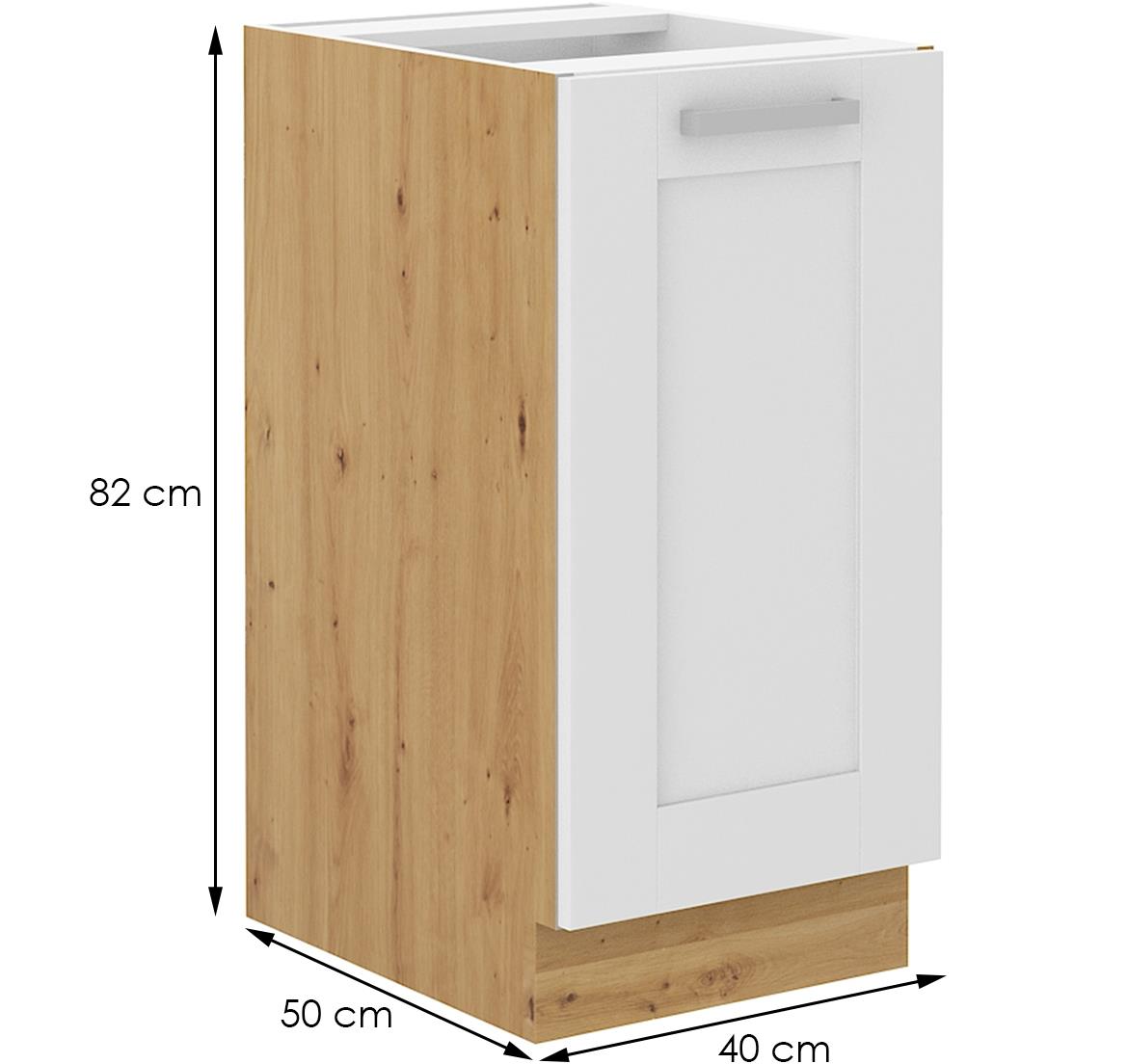 Luna kuhinjski element 1 vrata 40x52x82 beli/natur (artisan hrast)