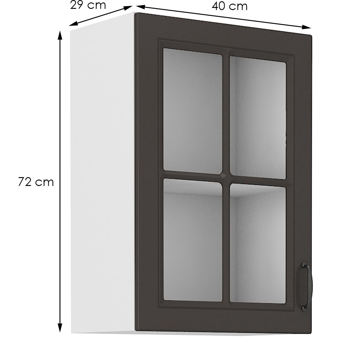 Stilo kuhinjski element 1 vrata 40x31x72 belo/tamno sivi