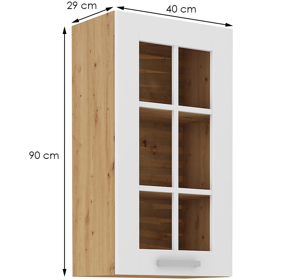 Luna kuhinjski element 1 vrata 40x31x90 natur (artisan hrast)/bela
