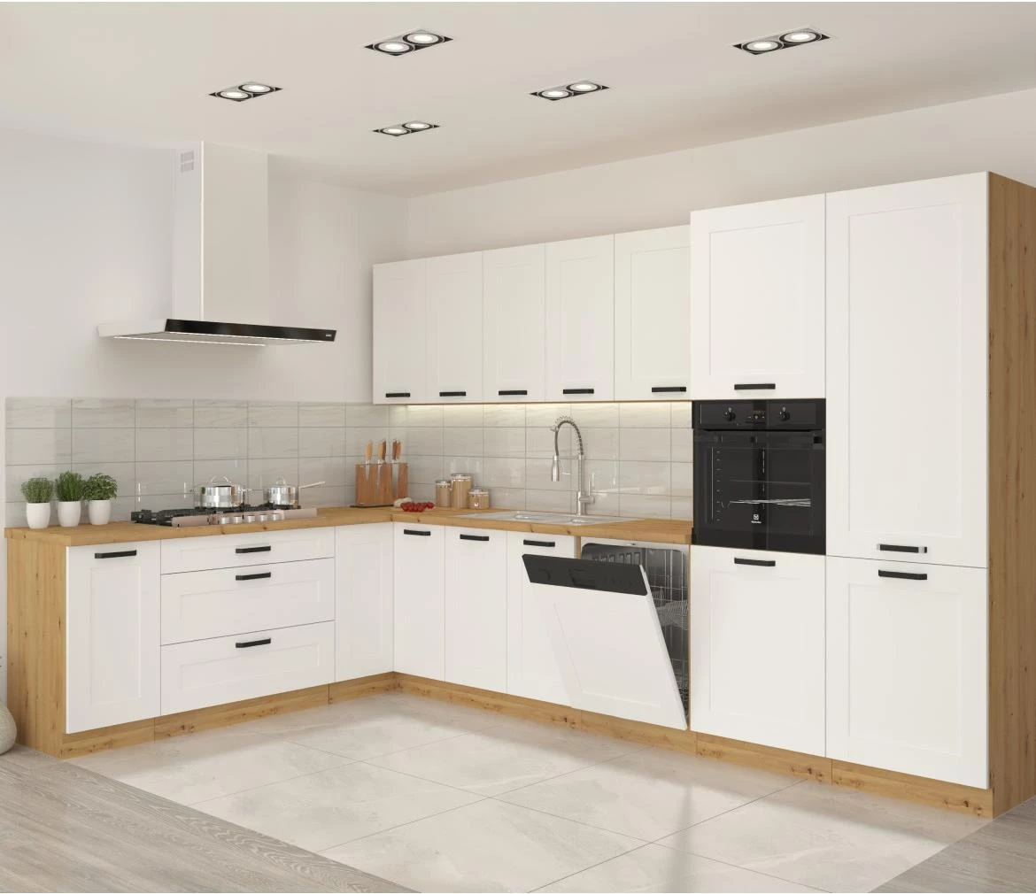 Luna kuhinjski element 2 vrata 80x52x82 beli/natur (artisan hrast)