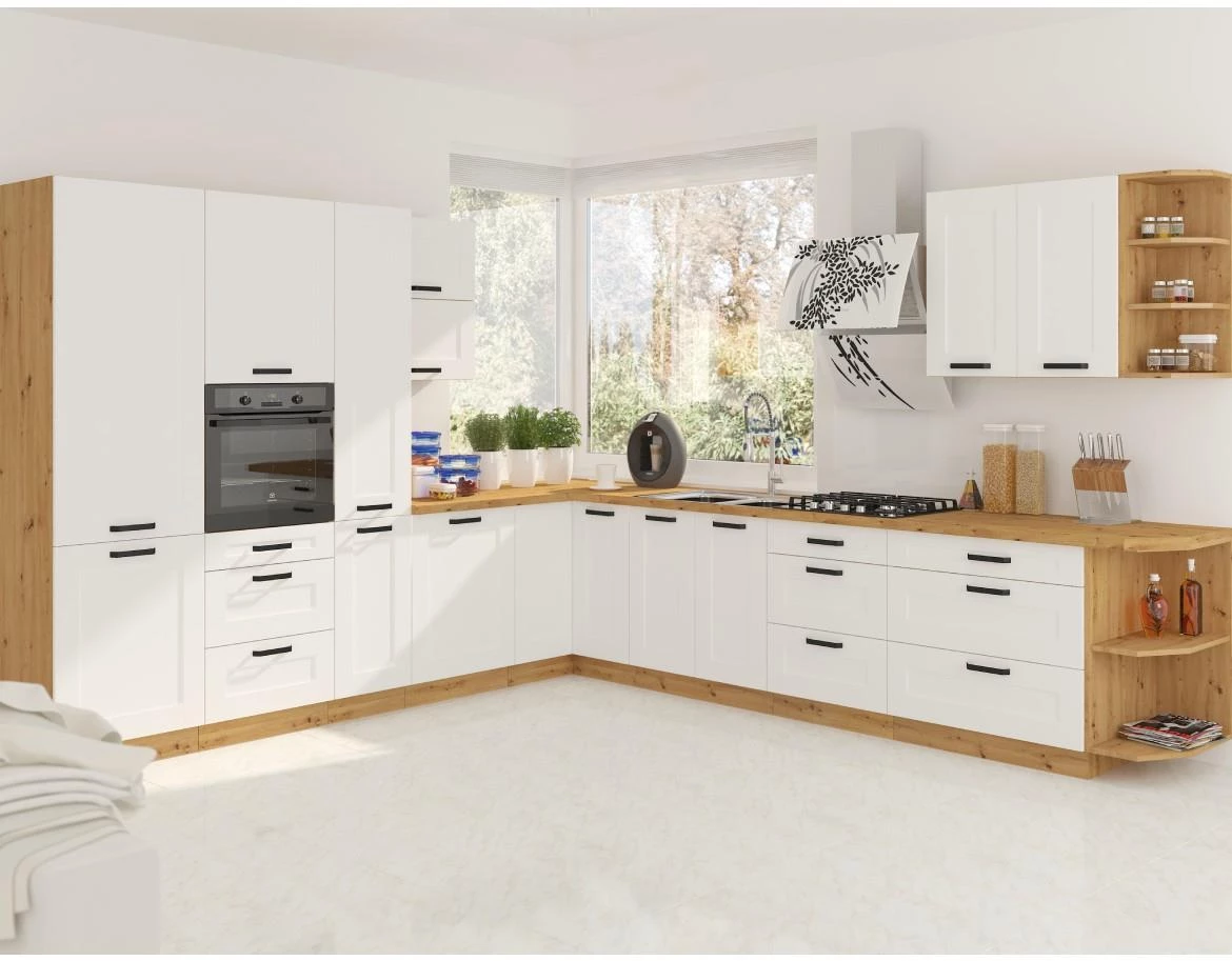 Luna kuhinjski element 2 vrata 80x52x82 beli/natur (artisan hrast)