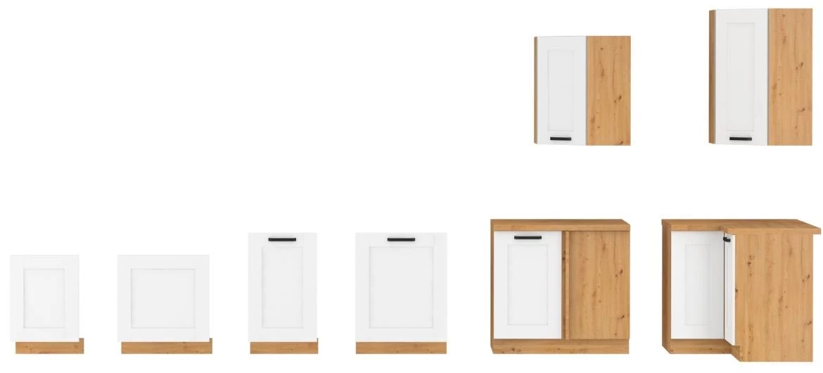 Luna kuhinjski element 2 vrata 80x52x82 beli/natur (artisan hrast)