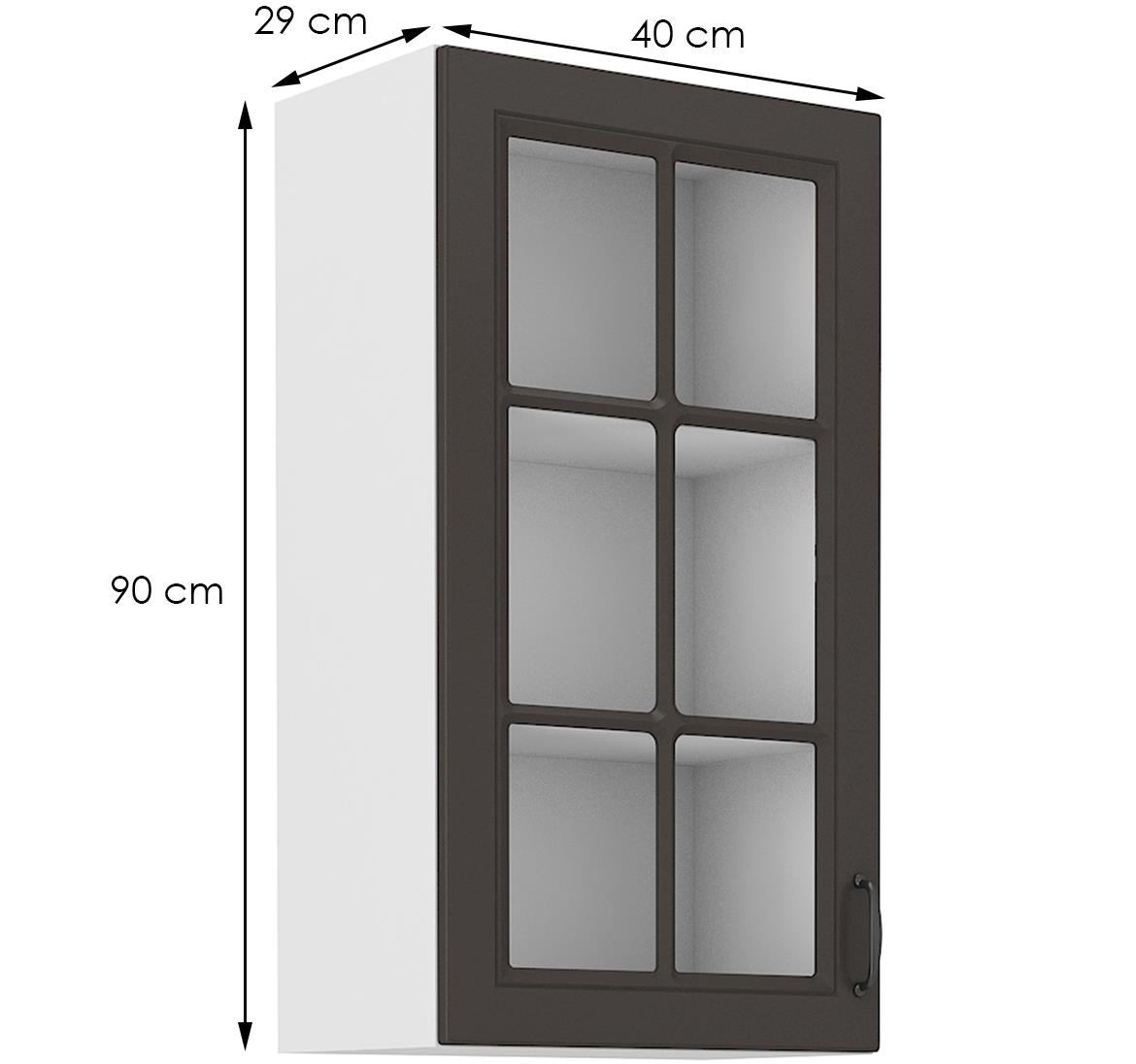 Stilo kuhinjski element 1 vrata 40x31x90 belo/tamno sivi