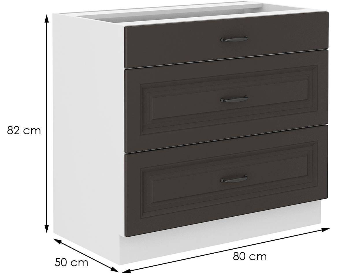 Stilo 80d3s bb baza 1fioka+2korpe 80x52x82 bela/grafit