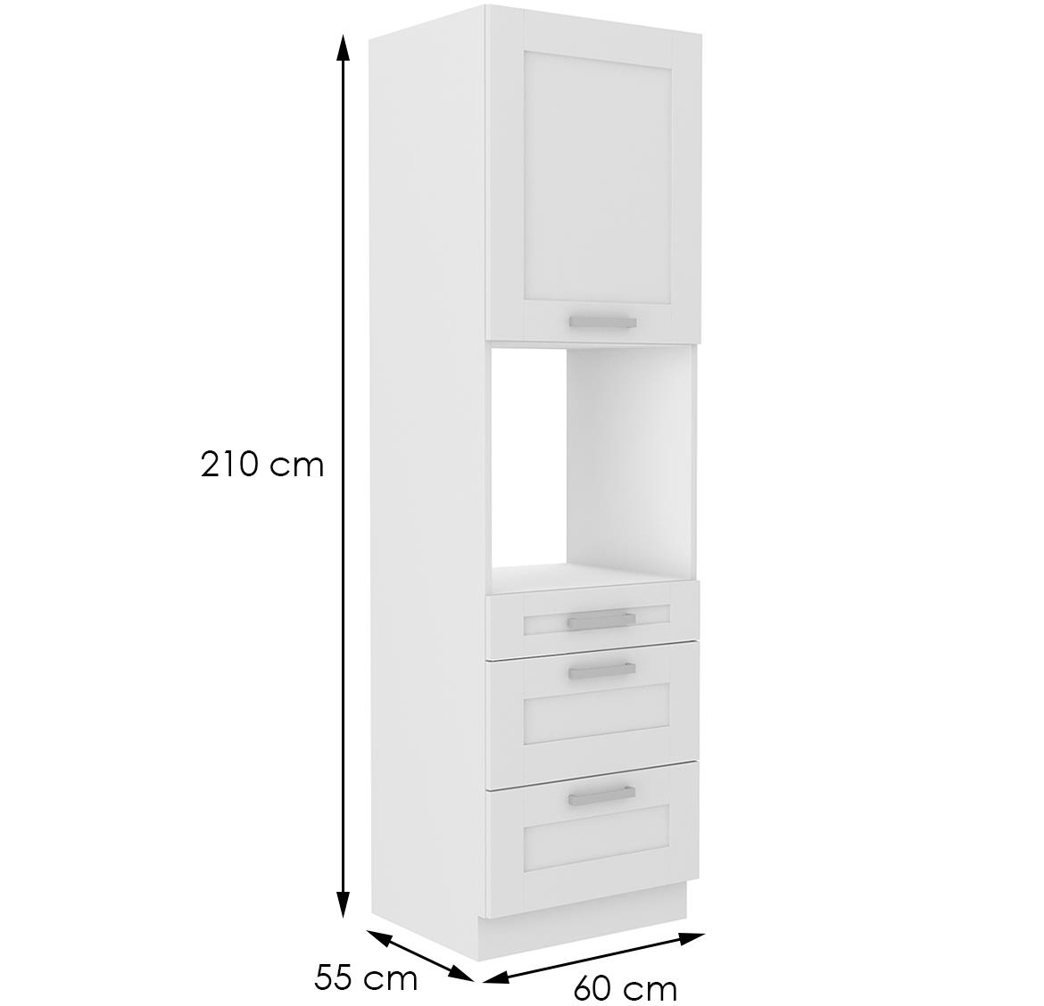 Luna kuhinjski element za pecnicu 2 vrata+3 fioke 60x57x210 beli