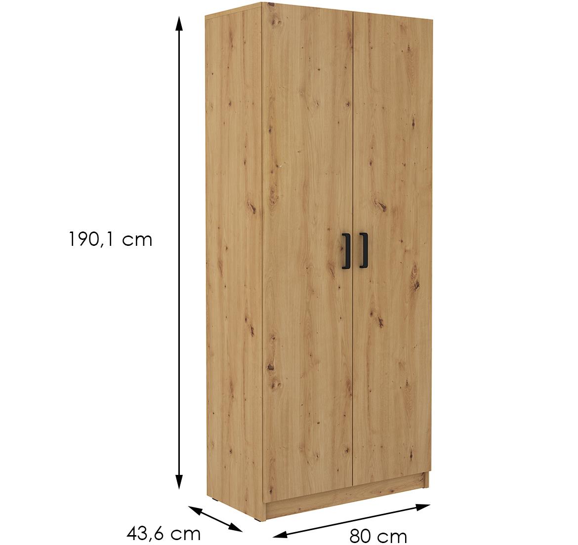 Malta ormar 2 vrata 80x44x190 natur (artisan hrast)