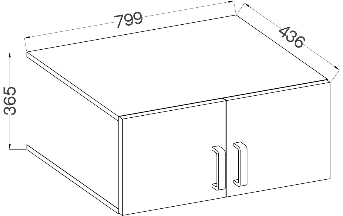 Malta nadogradnja 2 vrata 80x44x36,5 siva