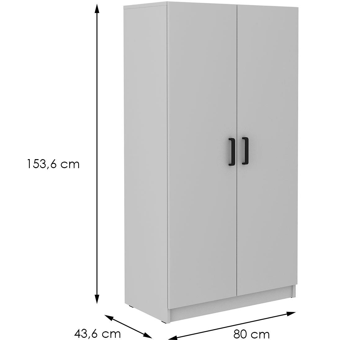 Malta ormar 2 vrata 80x44x154 sivi