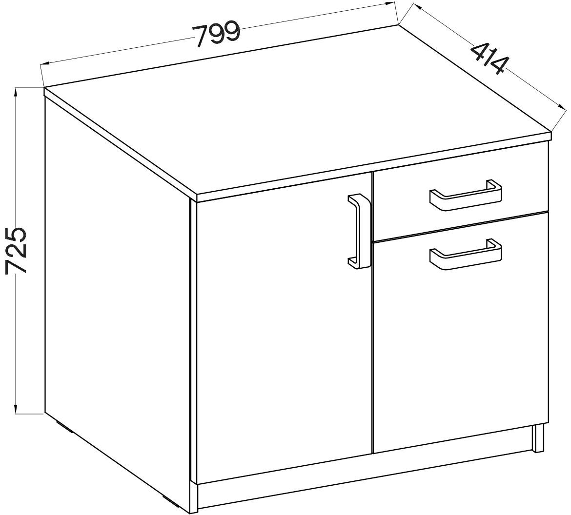 Malta komoda 2 vrata+1 fioka 80x42x73 siva