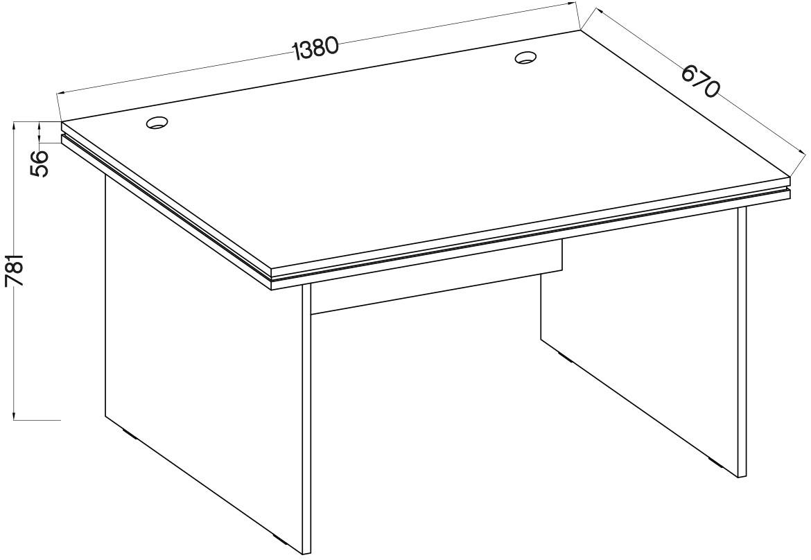 Malta radni sto 138x67x78 sivi