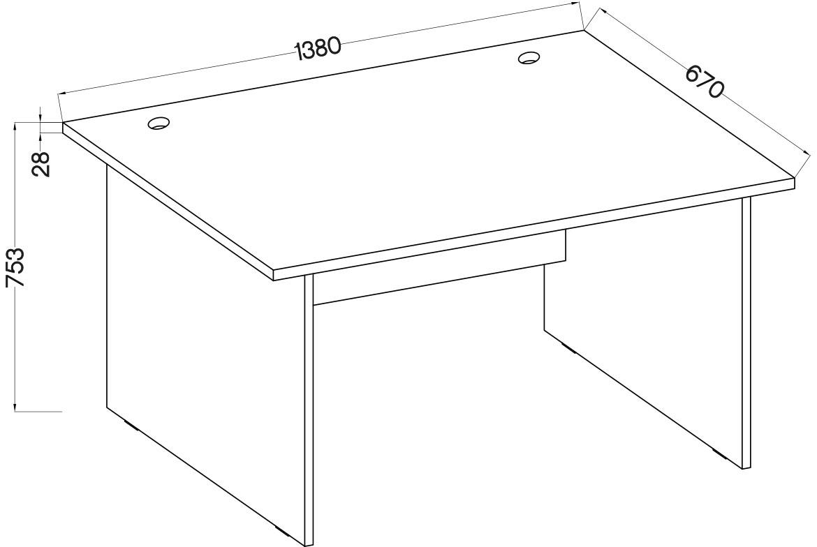 Malta radni sto 138x67x75 sivi