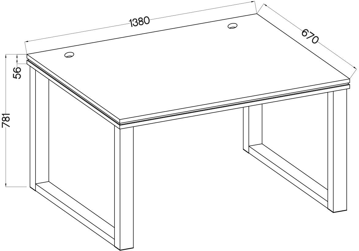 Malta radni sto 138x67x78 sivo/crni