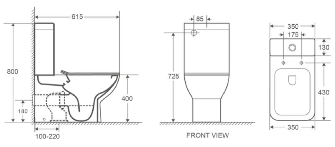 WC monoblok Horus Univezalni bez ivice sa daskom