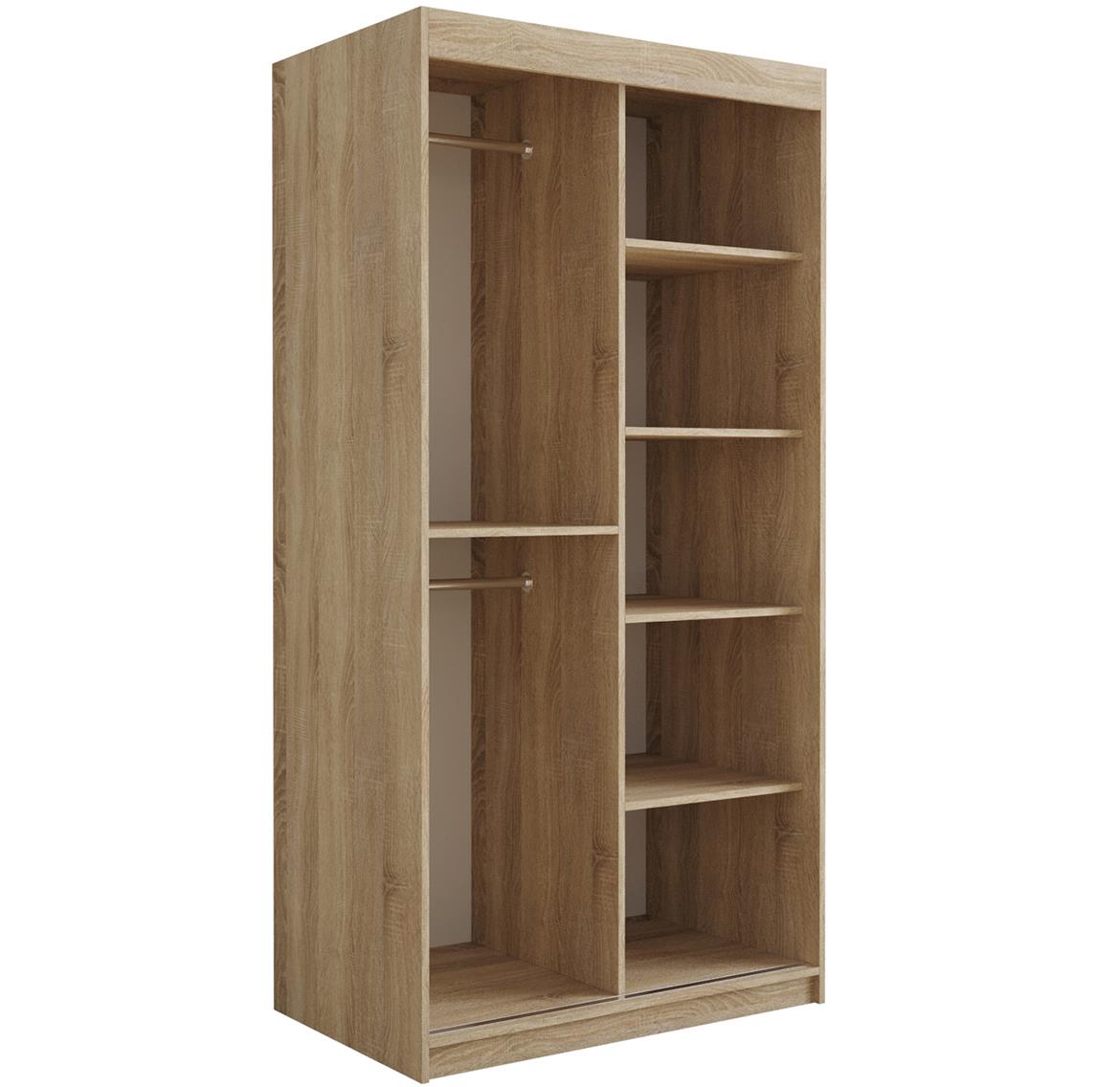 Tapi ormar 2 vrata/ogledalo 100x62x200  natur (sonoma hrast) / zelena