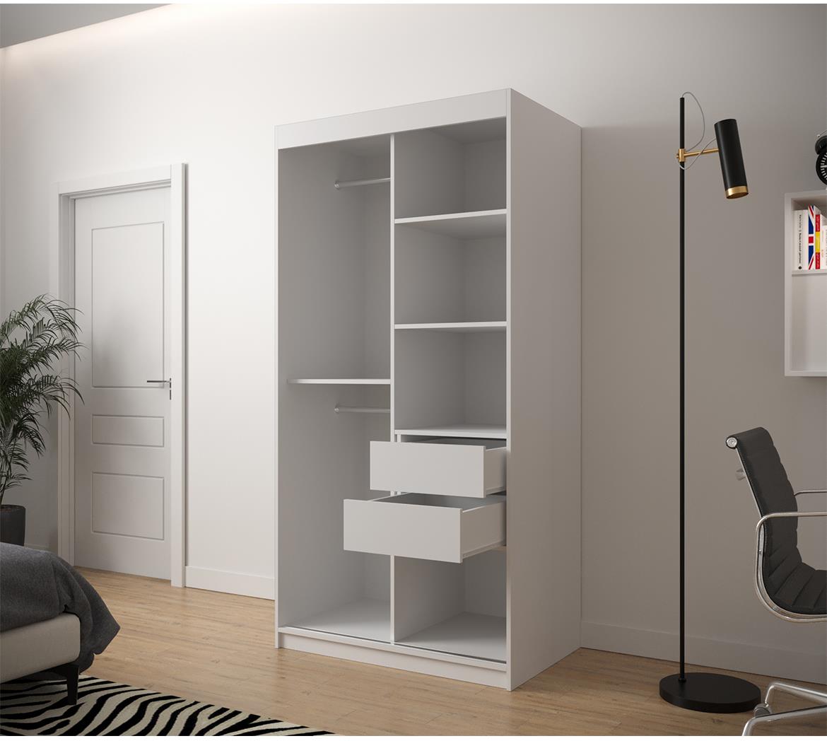 Jode 1 ormar 2 vrata 100x62x200 bela /natur(artisan)/crna