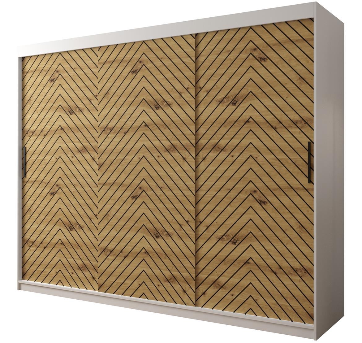 Jode 1 ormar 2 vrata 250x62x200 bela /natur(artisan)/crna